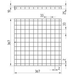 Line drawing of a grating from the series Grating-Kitchen Channel-400.