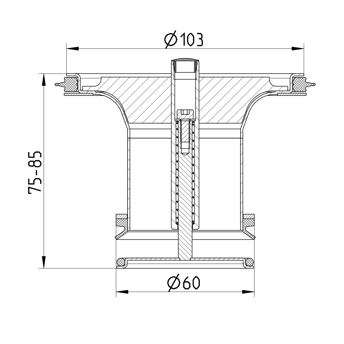 Line drawing of a trap from the series Water trap-110.