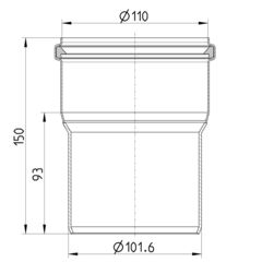 Line drawing of an adaptor from the series Adaptor-System X.