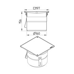 Line drawing of a drain from the series Rodding eye-No membrane-200.