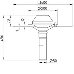 Line Drawing - Drain for siphonic-bitumen