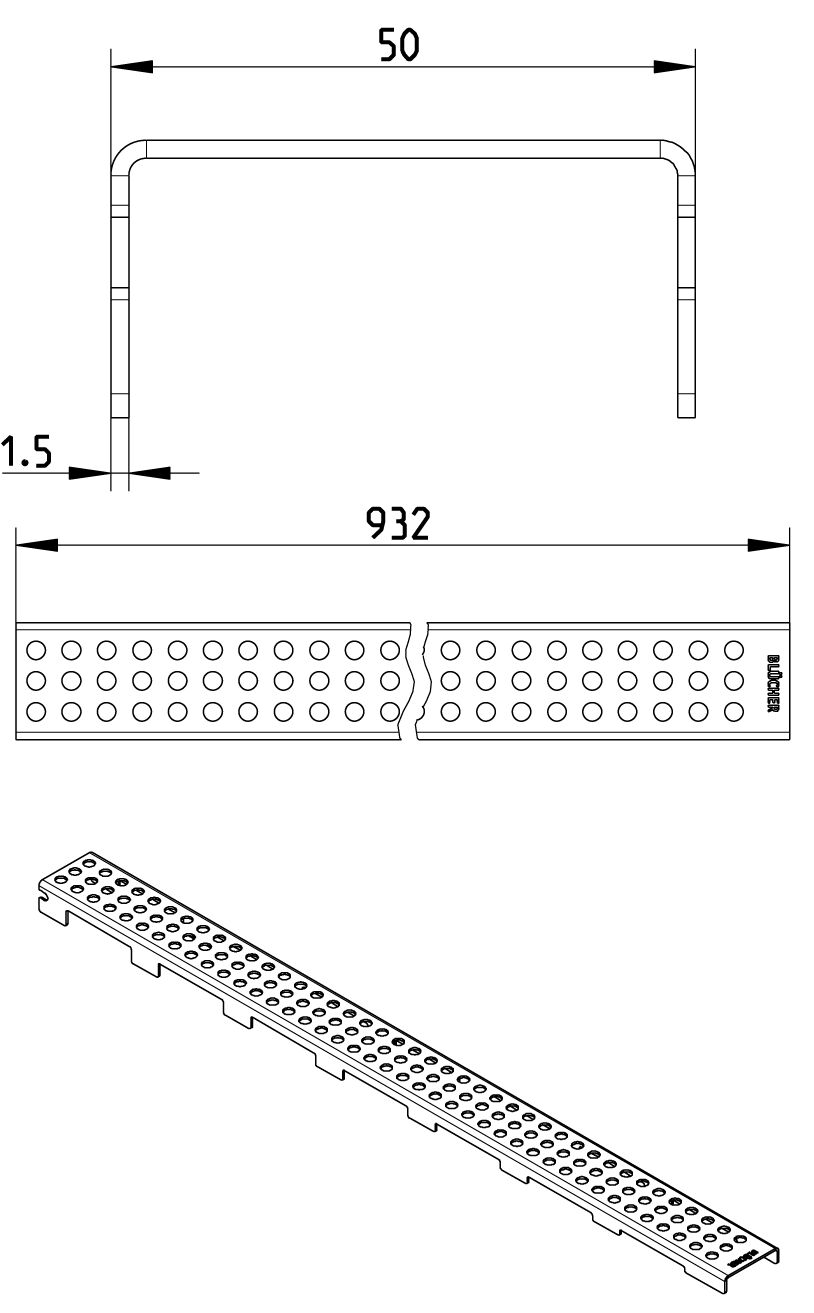 Line Drawing - Grating-WaterLine channel