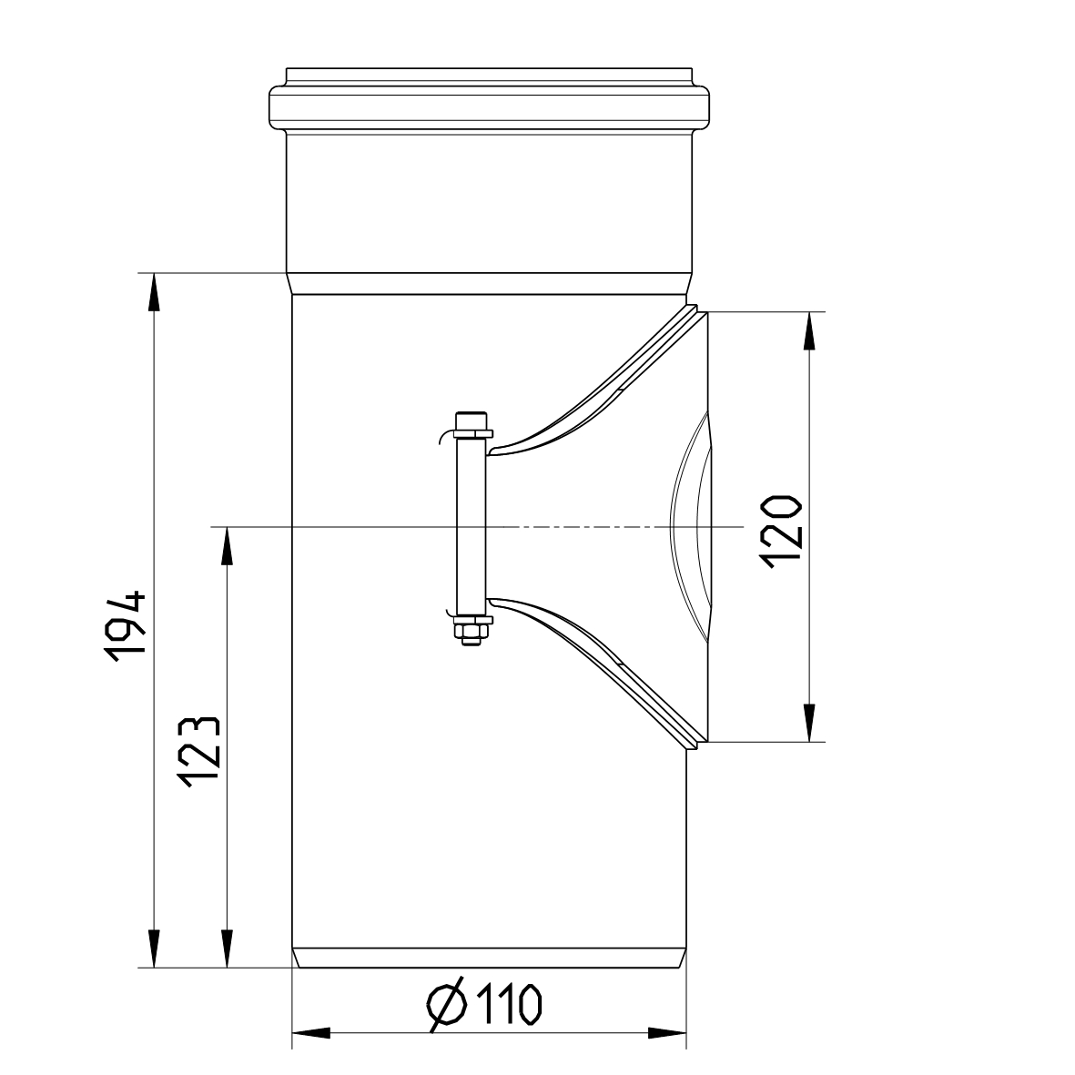 Line Drawing - Straight pipe-access
