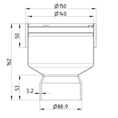 Line drawing of a lower part from the series Marine-lower part-welding sleeve-steel.