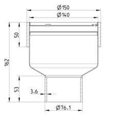 Line drawing of a lower part from the series Marine-lower part-welding sleeve-steel.