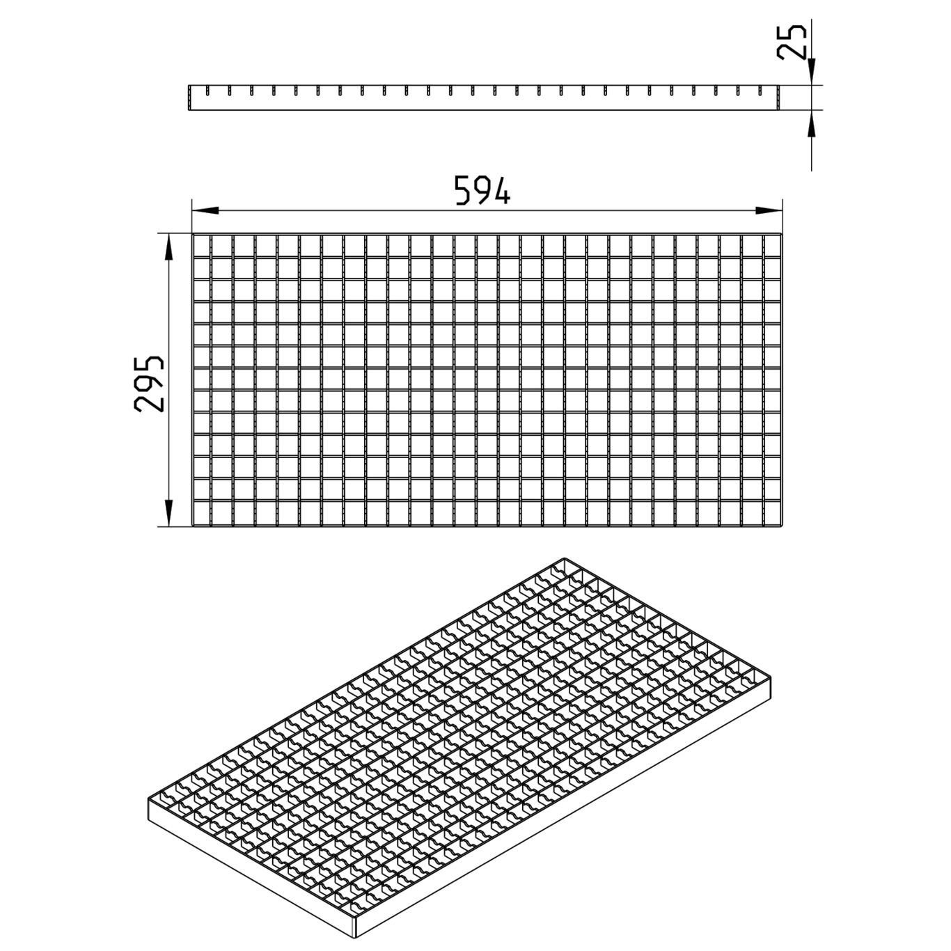 Line drawing of a grating from the series Grating-Kitchen Channel-600.